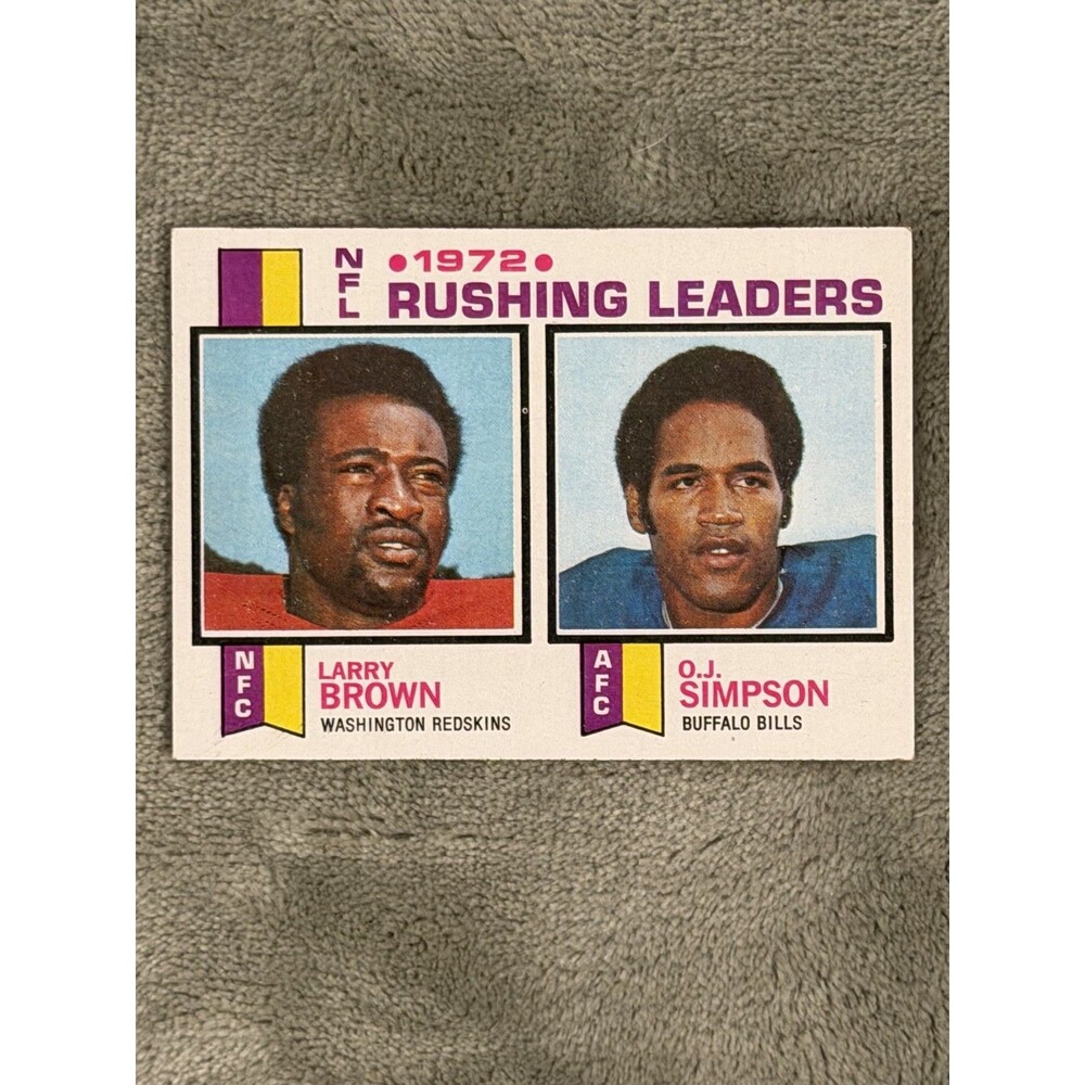 1973 Topps - Rushing Leaders O.J. Simpson, Larry Brown #1